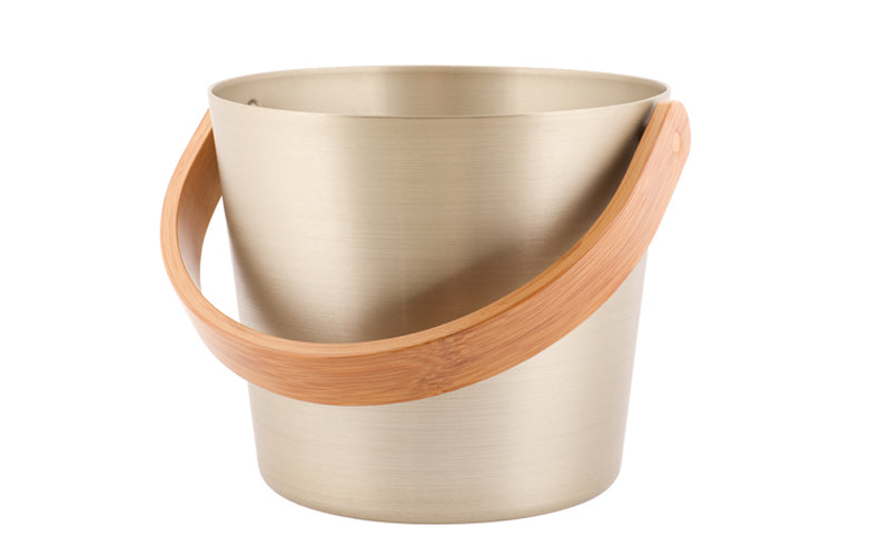 Saunaeimer und Kelle aus Aluminium - Champagner