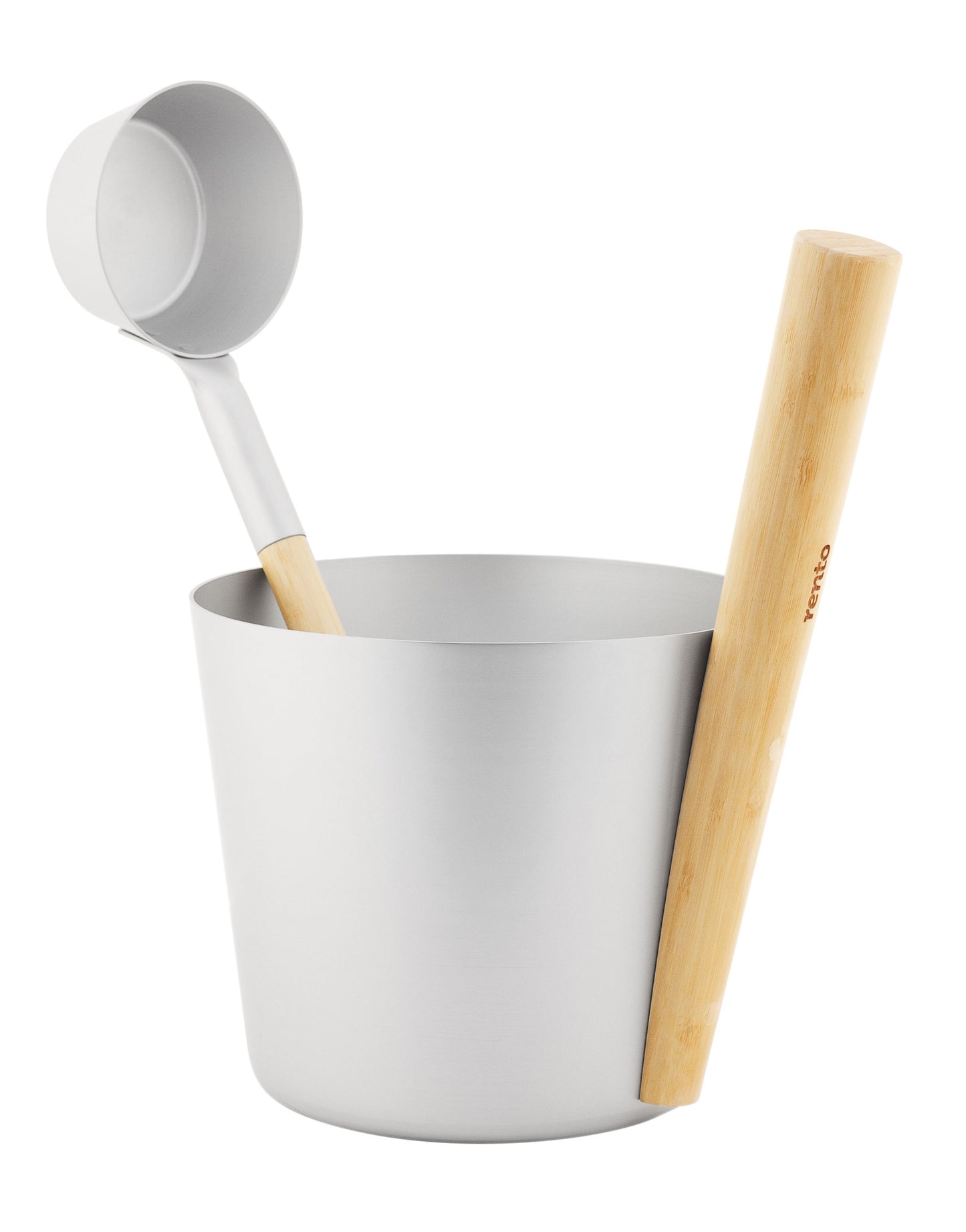 Saunakübel und Kelle aus Aluminium - silber (Aktion, solange Vorrat)