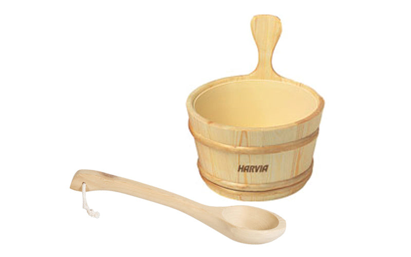 Aufgusskübel aus Fichte 4l und Kelle (Set)